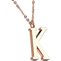 Taffstyle Kette mit Anhänger Damen Halskette Buchstabe Anhänger Kette Roségold Vergoldet A-Z (Elegante Letter Halskette A–Z in Rotgold Optik – Geschenkidee Damen), Rose Gold Modern Letter Schlicht Motiv Geschenke Frauen Geburtstag