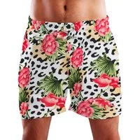 King Kameha Badeshorts Leopard Flowers Hawaii Bade-Shorts Mesh-Einsatz Verschluss Kordelzug Mit integriertem Mesh-Innenslip für extra Komfort
