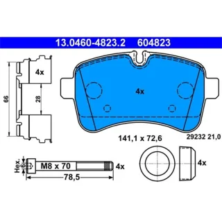 ATE Bremsbel?ge hinten Iveco Daily 4 5 6 13.0460-4823.2