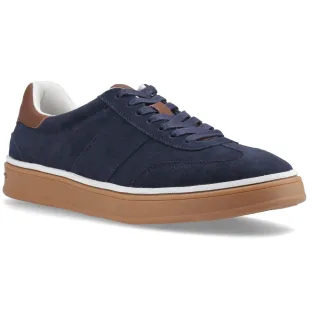 Hush Puppies Carlos Wildlederleder Herren Sneakers in Marineblau