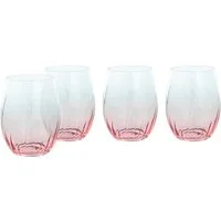 CreaTable Longdrinkglas Swirly Spring, Longdrinkgläser-Set, 4-tlg., 4-tlg., Glas, Rillen Relief, Modern, Sommerlich, Leicht