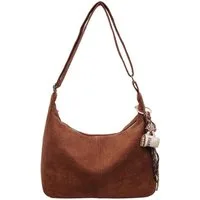 Zaewry Schultertasche Umhängetasche Damen Veloursleder Tasche Damen Crossbody Bag, Crossbag mit verstellbarem Schultergurt für Arbeit Reisen Alltag