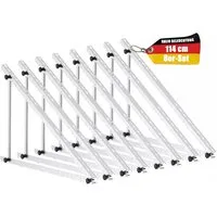 Rhein Beleuchtung Solarmodul Verstellbare Solarmodul-Halterung – 114 cm oder 118 cm, 0 W, Korrosionsbeständige Aluminiumlegierung, (Set, 8-St), 0–90° Neigungswinkel, Aluminiumlegierung, für Module bis 115 cm