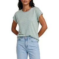 DENIMFY T-Shirt Damen Top DFSophie Regular Fit (1-tlg) kurzarm Sommershirt mit Rundhalsausschnitt