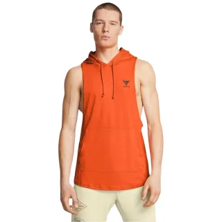 Under Armour - "Project Rock Payoff" Kapuzenpullover für Herren, Ärmellos (Orange)