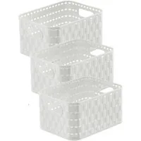 ROTHO Aufbewahrungsbox COUNTRY Aufbewahrungskorb 3er-Set 2l in Rattan Optik stapelbar