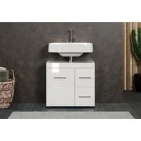 welltime Waschbeckenunterschrank Avena (1-St) Badezimmerschrank mit Tür & Schubkästen – (B/T/H) 60/34/56 cm