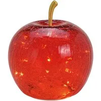 Wurm LED Dekoobjekt LED Dekolampe Apfel Glas 20er LED Lichterkette Timer Ø16cm rot