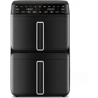 Fukstern Heißluftfritteuse 2 Kammern, Airfryer 11L mit 11 voreingestellte Programme,Touchdisplay, Unabhängige Temperaturregelung, 3000 W, Antihaft-Metallkörbe,4.5L+6.5L,fettarmes gesundes Kochen