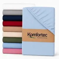 Komfortec Spannbettlaken Boxspringbett bis 15cm - 30cm Matratzenhöhe, Mikrofaser, Gummizug: Rundum, (1 Stück), 140x200 cm, Rot