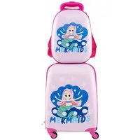COSTWAY Kinderkoffer 12"+16" Kindertrolley mit Rucksack