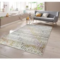 TeppichHome24 Teppich Designer Teppich in Lila Senfgelb Türkis, rechteckig