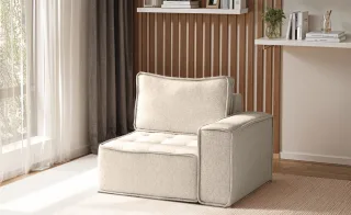 Sessel SANDE 1-Sitzer Modul Stoff Alpine Beige Seite Rechts