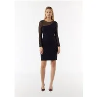comma Minikleid Kleid Schmal geschnittenes Strickkleid mit Transparenz-Effekt