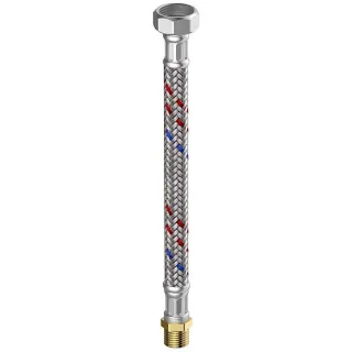 Flamco Meiflex Silikon-Panzerschlauch M5725.1134.100 1" x 1" IG/AG, 25 x 1000 mm, Edelstahlgeflecht