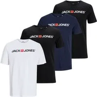 Jack & Jones T-Shirt Basic (4-tlg) LOGO TEE CREW NECK im 4er Pack