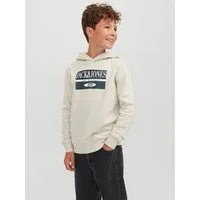 Jack & Jones Junior Hoodie JACK&JONES Jungen Kinder Pullover Hoodie Boy Weiß JORARTHUR SWEAT JNR