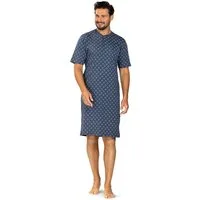 Comte Nachthemd Lunar Lounge (Packung, 1-tlg., 1-teilig) Herren Schlafanzug Schlafshirt Kurzarm geknöpft Baumwolle große Größen