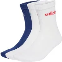 adidas Performance Sportsocken Linear Crew Cushioned (Baumwolle) weiss/blau - 3 Paar