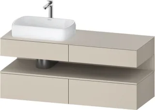Duravit Qatego Konsolenwaschtischunterbau wandhängend Taupe Supermatt 1400x550x600 mm - QA4765083830 QA4765083830010
