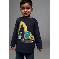 KIDSWORLD Langarmshirt HUND MIT BAGGER Langarm, Basic-Passform, mit stylischem Druck, Rundhalsausschnitt