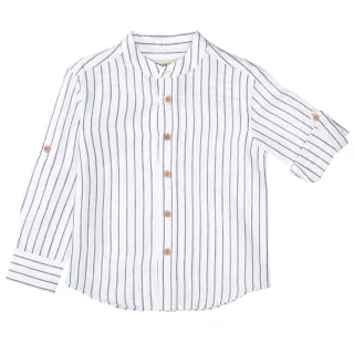 BASEFIELD - Kn.-Hemd dark grey str. - Gr. - 128/134