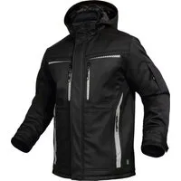 Leibwächter Winterjacke Flex-Line Herren Winter Softshelljacke mit Rückenisolierung (Winterjacke mit Reflektoren, Softshelljacke mit abnehmbarer Kapuze) atmungsaktiv 3000 g/m²/24 h, wasserdicht 8000 mm