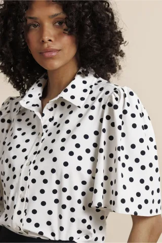 Studio Anneloes - Poppy dot butterfly blouse ecru/black - Gr. - S