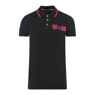 Aquascutum - "London 1851" Poloshirt für Herren/Damen Unisex (Schwarz)
