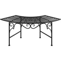 vidaXL Gartenbank Baumbank 113 cm Schwarz Stahl (1-St)
