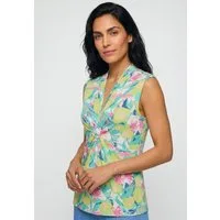 Olsen Tanktop Shirt mit Allover-Dessin und Wickel-Optik
