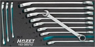HAZET Knarren Ring-Maulschlüssel Satz Einlage 12-teilig - 163-385/12