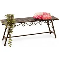 DanDiBo Gartenbank Wetterfest Metall 120 cm 2-Sitzer Sitzbank mit Ornamenten "Cucciu XL", Rost-Optik Robuste Eisenbank Antik-Design Ideal für Terrasse & Balkon