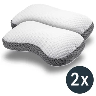 2 x Sleezzz Premium Viskoelastik Kontur Kissen Schmetterling 36 x 60 cm mit hautsympathischem Doppeltuch-Bezug