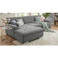 DOMO collection Ecksofa TREVISO viele Bezüge, auch in Cord, L-Form, 267x178 cm, wahlw. mit Bettfunktion, inkl. Zierkissen, Unser Dauertiefpreis