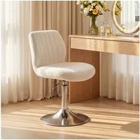 Furnicopia Bürostuhl Barhocker, Schminkhocker, um 360° drehbar, höhenverstellbar (Schreibtisch und Stuhl im 1er- oder 2er-Set, ergonomisch gestaltet, mit gepolsterter Rückenlehne, geeignet für Schminktische, Schlafzimmer, Arbeitszimmer und Esszimmer)