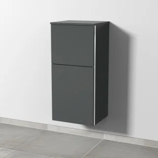 Sanipa 3way Mittelschrank mit 1 Tür und 1 Auszug, Anthrazit-Matt, BR12822 BR12822