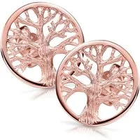 Materia Paar Ohrstecker Lebensbaum / Baum des Lebens Rosegold 9mm SO-387, Sterlingsilber, rosevergoldet