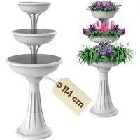 GarPet Pflanzschale Blumenständer mit 3 Schalen Pflanzturm Pflanzsäule Blumenständer Hoch