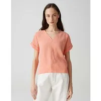OPUS V-Shirt V-Shirt SOLME Regular im Materialmix