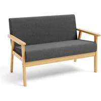 OUNUO Sofa 2 Sitzer Sofa Couch Loungesofa Modern und Skandinavisch, Dunkelgrau