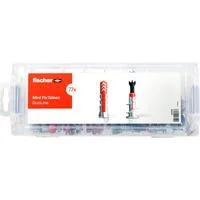 Mini FixTainer DuoLine, Dübel hellgrau/rot, 77-teilig