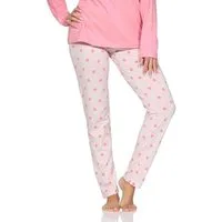 Normann Pyjama Normann Damen Schlafanzug langarm Pyjama in Tupfen Punkte Optik