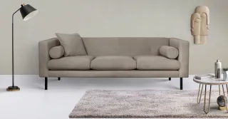 Home affaire 3-Sitzer "Lillibeth Designsofa mit Wellenunterfederung, Maße B/T/H: 218/74/83 cm" Zierkissen als Wendekissen, Bezug Samtoptik oder Cord