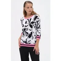 Passioni Strickpullover mit Blumenprint