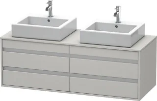 Duravit Ketho Konsolenwaschtischunterbau wandhängend Betongrau Matt 1400x550x496 mm - KT6657B0707 KT6657B0707