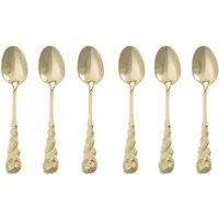 GRÄWE Espressolöffel 6 Stück Espresso- / Mokkalöffel ROSENDEKOR, Farbe Gold (6 Stück)