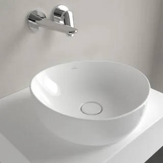 Villeroy und Boch Antao Aufsatzwaschtisch 4A7240R1 40x39,5cm, asymmetrisch, ohne Überlauf, weiß C-plus