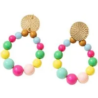 KARMA Perlenohrringe XL Damen Ohrringe vers. Farben bunt 7 cm (Statement-Ohrschmuck Acrylperlen, 2-tlg., Sommer Accessoire), Acryl modern Damenohrringe groß