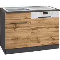 KOCHSTATION Spülenschrank KS-Tulsa 110 cm breit, inkl. Tür/Sockel für Einbaugeschirrspüler, Metallgriff